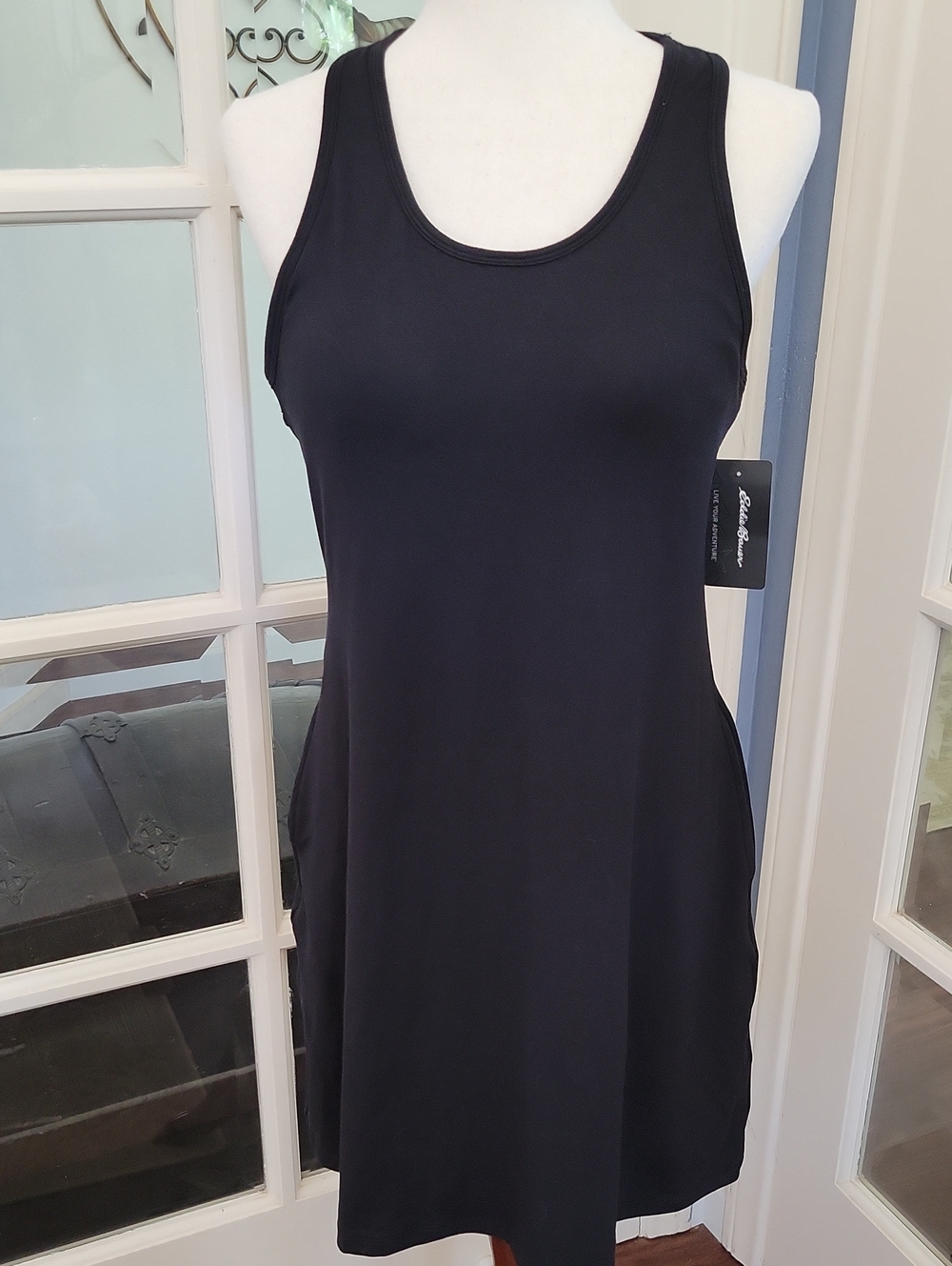 NWT -- EDDIE BAUER Black Racerback A-Line Dress | Size: M
